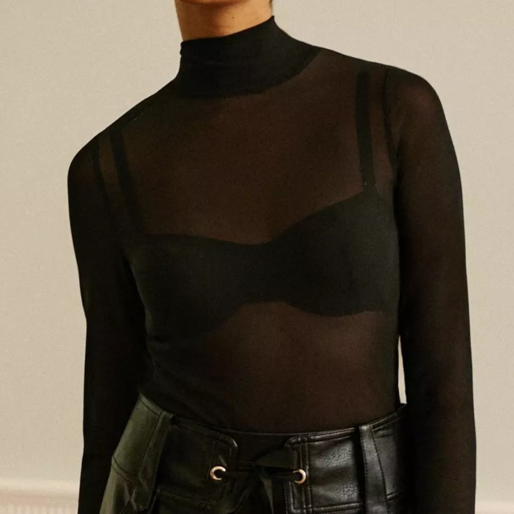 Anthro Mesh Layering Turtleneck